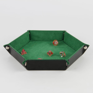 Wholesale Portable Double Layer Pu Leather Hexagon Dice Box <b>Folding</b> Rolling Dice Tray For Dnd <b>Table</b> <b>Games</b> - Product Image 1