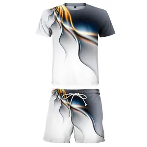 Free Sample Men's Women's Set 3D Digital Printing T-Shirt And Shorts Sports Wear Uniform Custom Streetwear