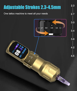 เครื่องสักไร้สาย 2000mAh ปรับระยะชักได้ 2.3-4.5 มม. เสียงเบา สำหรับศิลปิน - Product Image 4