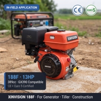 Moteur à essence 13HP 389cc pour générateur 188F OHV 4 temps à arbre horizontal refroidi par air monocylindre