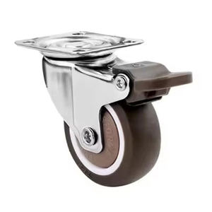 Roulettes universelles silencieuses en acier de 40 mm avec frein, style design moderne, roues de remplacement pour meubles et hôpitaux, à roulement à billes - Product Image 3