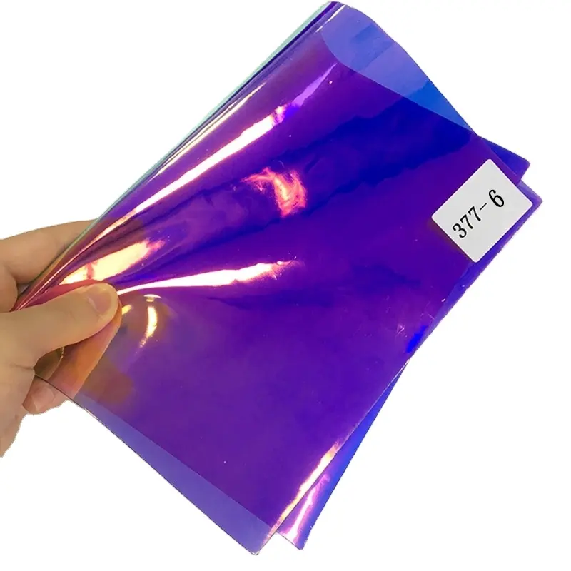 Thickness 0.1mm~0.9mm Blue Gold Translucent Iridescent Reflective TPU Film For Making Bags