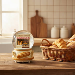 Acogedora Escena de Panadería con Productos Recién Horneados, Globo de Nieve Personalizable - Product Image 2