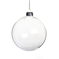 Boules de Noël en verre transparent en gros avec impression UV, tailles personnalisées 6/8/10 CM, logo personnalisé, utilisation extérieure, décorations en verre