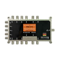 Multicommutateur satellite Highfly MSQ512 5x12 avec amplificateur 950-2150MHz, 4 SAT + 1 Terre, 12 Quattro Quad LNB 4K Ultra HD DVB-S2