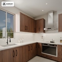 Meubles de cuisine en bois massif pour villa, design Shaker, aménagement en L, dimensions personnalisées, livraison en kit et commandes pour projets