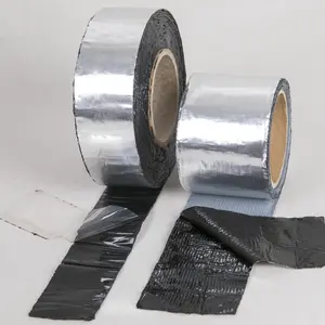 Bande flash en aluminium imperméable à l'eau à base de bitume ruban butyle auto-adhésif en caoutchouc pour la réparation d'étanchéité de toiture