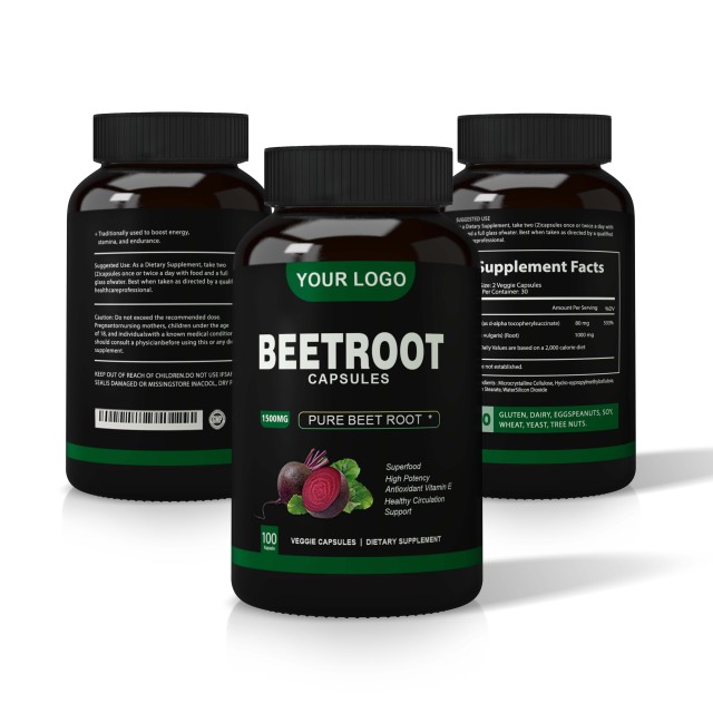OEM Private Label Natural Beetroot Juice Extract Supplement Vegan Beet Root Capsules
