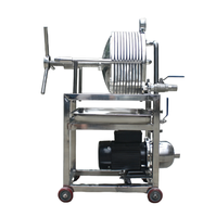 SS304 plaatframefilterpersmachine met motor voor eetbare olie, sojasaus, wijn, vloeistofzuivering, industrieel gebruik