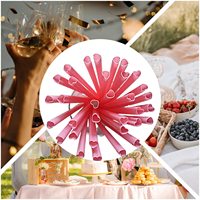Pailles réutilisables en plastique PP en forme de cœur, roses et rouges, mignonnes, pour bubble tea, milkshake, fêtes de mariage, en vrac