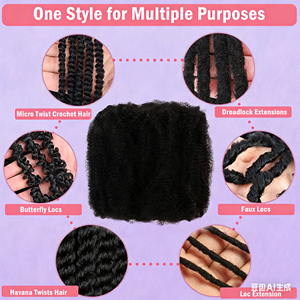 Extensions de <span class=keywords><strong>cheveux</strong></span> synthétiques <span class=keywords><strong>à</strong></span> tresser, texture 4C French Curl, style bob court de 12 pouces - 100g/paquet, Afro Kinky Curly Bulk - Product Image 3