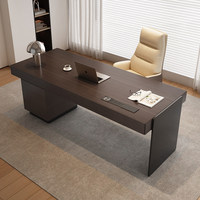 Bureau d'ordinateur minimaliste de luxe avec rangement pour la maison, le bureau ou la chambre, bureau simple haut de gamme en bois fumé