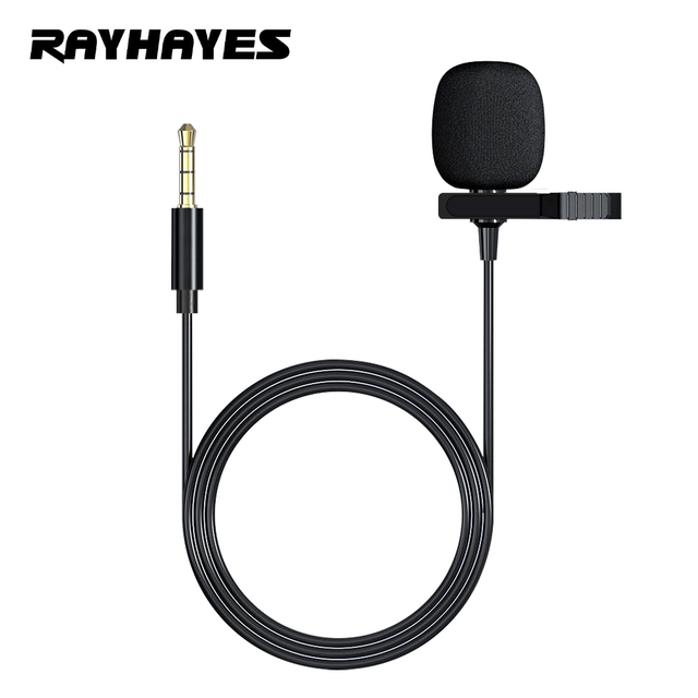 RAYHAYES RA-912 Clip-on Lapel Lavalier Microphone 3.5mm Mini Jack for Recording of Audio iphone Smartphone