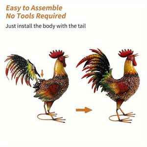 Trang Trại gà trang trí hen tác phẩm điêu khắc trang trí cỏ mộc mạc con gà trống tượng kim loại Vườn Cổ phần động vật tác phẩm điêu khắc - Product Image 6