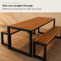 Ensemble de table et de chaises de salle à manger d'extérieur en fer forgé moderne, ensemble de meubles de jardin pour hôtel, cour, terrasse, balcon