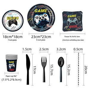 <span class=keywords><strong>Ensemble</strong></span> de vaisselle sur le thème de Game Boy rétro, directement de l'usine, pour fête d'anniversaire - Product Image 2