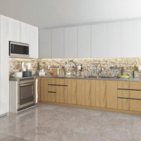 Vente flash : Ensemble d'armoires de cuisine modulaires standard, étanches et personnalisables pour la maison, avec finition moderne en mélamine