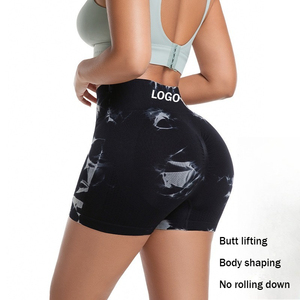Shorts de Yoga Tie Dye Personalizados con Logotipo, Cintura Alta, Efecto Levanta Glúteos, para Deporte y Fitness - Product Image 1