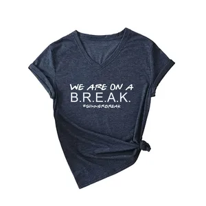 <span class=keywords><strong>Camiseta</strong></span> de Alta Calidad en Oferta, Personalizada, Nueva, <span class=keywords><strong>Cuello</strong></span> en V, Manga Corta, Estampada, Holgada, para <span class=keywords><strong>Mujer</strong></span> - Product Image 2
