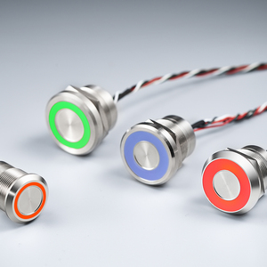Interrupteur en aluminium de 16 mm à verrouillage, 12V 24V 1NO 1NC, indice de protection IP68, pour l'automatisation industrielle et l'éclairage LED - Product Image 2