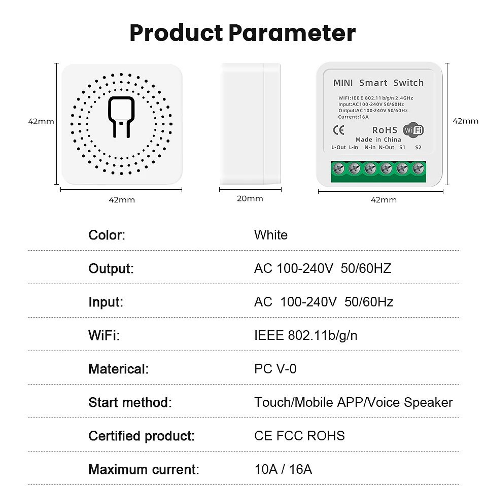 for Tuya Mini 16A WiFi Switch Smart Life App 2 Way Control Smart Home Automation Module Interruptor Work for Alexa Google Home · image 2