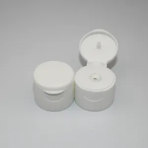 Falda acanalada de PP 20/410, tapa con bisagras, tapa a presión, tapa dispensadora, color blanco/transparente