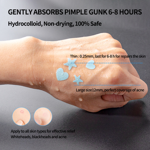 Parche hidrocoloide para acné con corazón de estrella de múltiples especificaciones, suave, no irritante, ligero, transpirable, tamaño de viaje, parche para espinillas y acné - Product Image 4