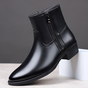 Botas Cortas de Cuero Británicas para Hombre, de Media Caña, de Secado Rápido, con Cierre Deslizante, Tallas Grandes, Puntiagudas, para Verano, Otoño e Invierno - Product Image 3
