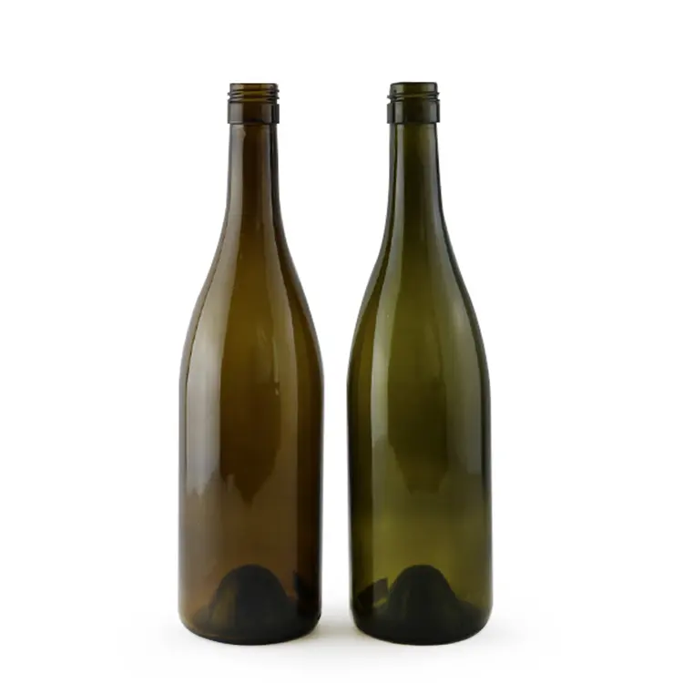 Recyclable 750ml grapes wine glass bottles with screw top lids