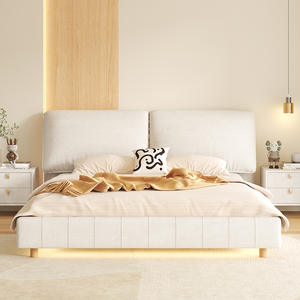 Modern Luxury Elephant Ear Fabric Bed Cream Style Matte Internet Celebrity Inspired Soft-Packed Double Bed Up-Holstered for - Product Image 1