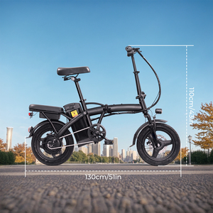 Vélo électrique US en stock, 500W, 14 pouces, <span class=keywords><strong>pliable</strong></span>, moteur arrière sans balais, batterie lithium 48V 500Wh, pour trajets urbains et appartements - Product Image 4