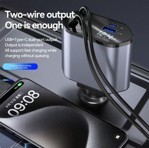 <span class=keywords><strong>Chargeur</strong></span> de <span class=keywords><strong>voiture</strong></span> <span class=keywords><strong>USB</strong></span> rétractable 4 en 1 à charge rapide 120W, adaptateur <span class=keywords><strong>Type</strong></span> <span class=keywords><strong>C</strong></span>, <span class=keywords><strong>chargeur</strong></span> de téléphone portable <span class=keywords><strong>USB</strong></span> pour <span class=keywords><strong>voiture</strong></span>, Cargador De Coche - Product Image 4