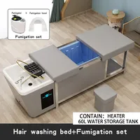 60L Tragbares Shampoo-Bett ohne Wasseranschluss mit Wasserspeicher, Kopf-Spa-Haarwasch-Massagetisch, Salon-Friseur-Möbel