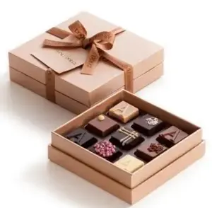 Kunden spezifisches Drucken Logo Karton Schokoladen boxen mit Trennwand deckel und Schokoladen verpackungs box
