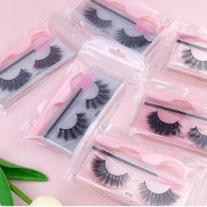 Lot de 100 faux <span class=keywords><strong>cils</strong></span> personnalisés en gros, naturels, doux, épais, 3D, en vison, bandes de <span class=keywords><strong>cils</strong></span> complètes en gros - Product Image 4