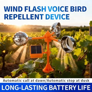 Éloigne-Oiseaux Solaire pour Jardin, Verger, Forêt, Ferme – Répulsif Extérieur pour Animaux – Éloigne les Pigeons par Éolienne - Product Image 1