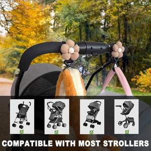 花のベビーカー、おむつバッグ用の多機能ストラップクリップ、ワゴンアクセサリー、乳母車用のママフック。車椅子、ショッピング - Product Image 5