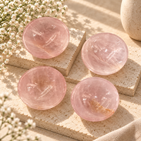 Bol en cristal de quartz rose poli, plat à bibelots en pierre rose, bol décoratif en pierre précieuse pour bijoux, décoration intérieure et cadeaux