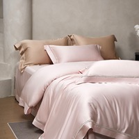 Parure de lit 4 pièces en coton égyptien 300TC imprimé uni, livraison rapide, vente en gros, linge de maison