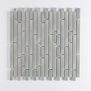 Liquidation vente pas cher prix d'usine bande aléatoire vert menthe brillant craquelé porcelaine émaillée pour cuisine salle de bain décoration murale - Product Image 6