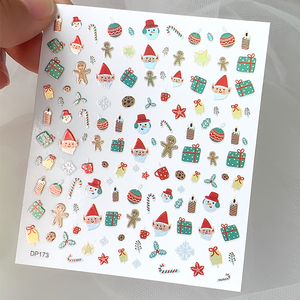 Cinq et dix GMPC/Sedex/ISO/EUDR gros arbre de noël Santa renne <span class=keywords><strong>Nail</strong></span> <span class=keywords><strong>Art</strong></span> autocollant dessin animé adhésif ongles autocollant pochoirs - Product Image 4