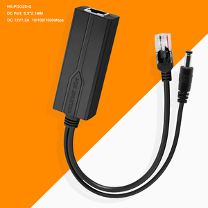 Adaptateur PoE 5,5*2,1 mm Power Over Ethernet Gigabit 10/100/1000M 48V vers 12V 1,2A pour caméra IP et moniteur - Product Image 2
