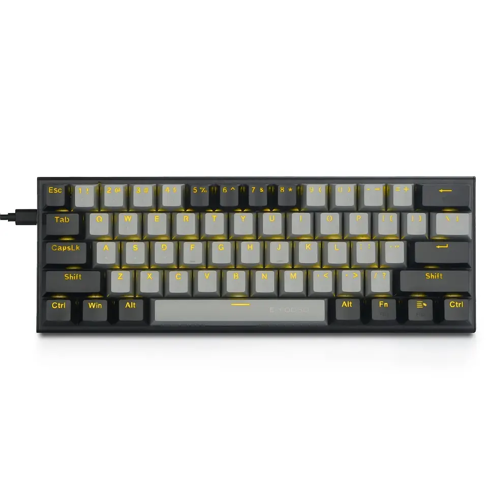 Profissional 61 chave LED Backlit teclado mecânico Gaming USB Wired 60 por cento teclado mecânico