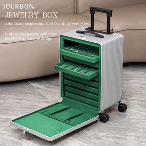 Jourbon cao cấp 9 lớp Nhôm-magiê hợp kim trang sức vali hành lý sang trọng hộp đồ trang sức du lịch công bằng hiển thị trang sức phù hợp với - Product Image 3