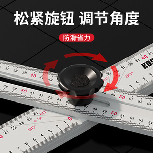 T-<b>Square</b> Aluminum Alloy Adjustable Angle Ruler 90/45 Degree High Precision Woodworking Marking Tool For Carpentry And Office - Product Image 4