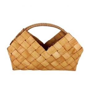 <span class=keywords><strong>Cesta</strong></span> <span class=keywords><strong>de</strong></span> Almacenamiento Tejida <span class=keywords><strong>de</strong></span> Madera Ecológica Vintage con Asa para Almacenamiento <span class=keywords><strong>de</strong></span> <span class=keywords><strong>Flores</strong></span> y Alimentos, Decoración Multifuncional para el Hogar - Product Image 1