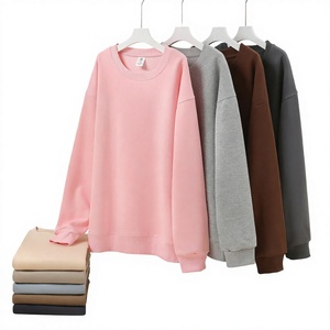 เสื้อสเวตเชิ้ตผู้ชายผ้าฝ้ายออร์แกนิค 100% สำหรับฤดูใบไม้ผลิ แบบถัก น้ำหนักมาก คอกลม ทรงโอเวอร์ไซส์ สีพื้น ขายส่ง - Product Image 4