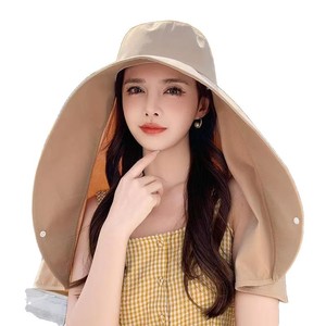 หมวกกันแดดฤดูร้อนสำหรับผู้หญิงพร้อมแผ่นปิดหน้าปีกกว้างป้องกันคอระบายอากาศได้ดีป้องกันแสงแดดสำหรับการขี่จักรยานขับรถออกนอกบ้าน - Product Image 5