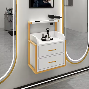 Mueble para herramientas de barbería, banco de trabajo específico para salón de belleza, estante de almacenamiento multifuncional, versión de pared. - Product Image 1