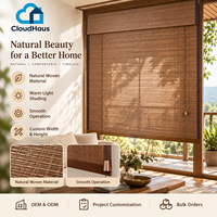 Stores enrouleurs en bambou naturel sur mesure, diffusion douce de la lumière du soleil, intimité pour chambre à coucher, salon, traitement des fenêtres, intérieur
